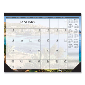 House of Doolittle™ Recycled Earthscapes Desk Pad Calendar, Seascapes Photography, 18.5 X 13, Black Binding-corners,12-month (jan To Dec): 2022 freeshipping - TVN Wholesale